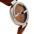 Gucci Interlocking G Brown Dial Brown Leather Strap Watch For Men - YA133319