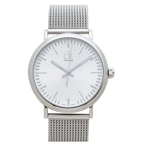 Calvin Klein Surround Silver Dial Silver Mesh Bracelet Watch for Men - K3W21126