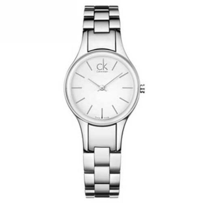 Calvin Klein Simplicity White Dial Silver Steel Strap Watch for Women - K4323185