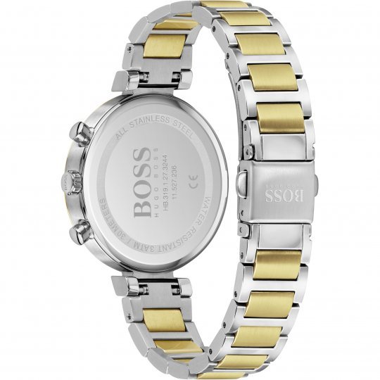 Hugo Boss Flawless Chronograph Silver Dial Two Tone Steel Strap Watch for Women - 1502550