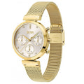 Hugo Boss Flawless Chronograph Silver Dial Gold Mesh Bracelet Watch for Women - 1502552