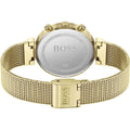 Hugo Boss Flawless Chronograph Silver Dial Gold Mesh Bracelet Watch for Women - 1502552