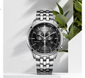 Citizen Eco-Drive Chronograph Black Dial Silver Stainless Steel Watch For Men - AT2140-55E