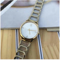 Calvin Klein Stately White Dial Gold Steel Strap Watch for Women - K3G2352W