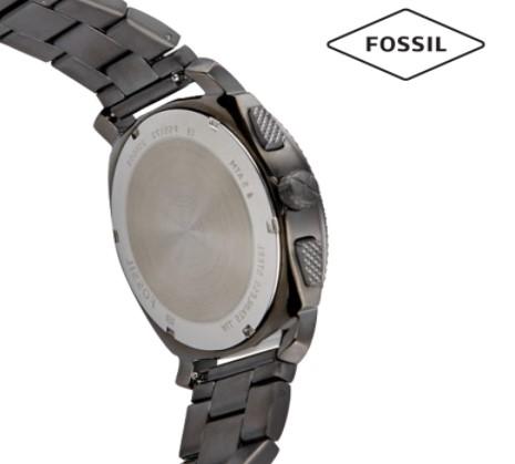 Fossil Machine Chronograph Grey Dial Grey Steel Strap Watch for Men - FS5172