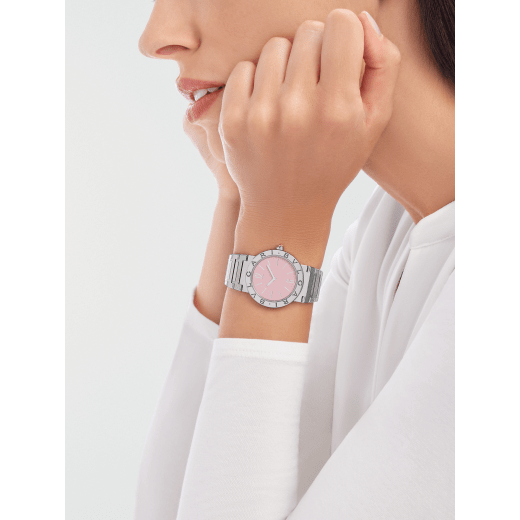 Bvlgari Bvlgari Bvlgari Quartz Pink Dial Silver Steel Strap Watch for Women - BVLGARI103711