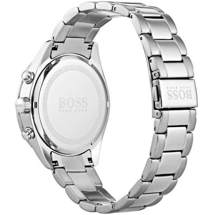 Hugo Boss Ikon Chronograph White Dial Silver Steel Strap Watch for Men - 1512962