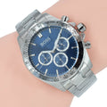 Hugo Boss Ikon Blue Dial Silver Steel Strap Watch for Men - 1512963