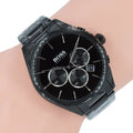 Hugo Boss Onyx Chronograph Black Dial Black Steel Strap Watch for Men - 1513365