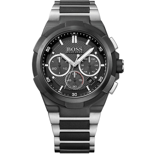 Hugo Boss Supernova Black Dial Two Tone Steel Strap Watch for Men - 1513368