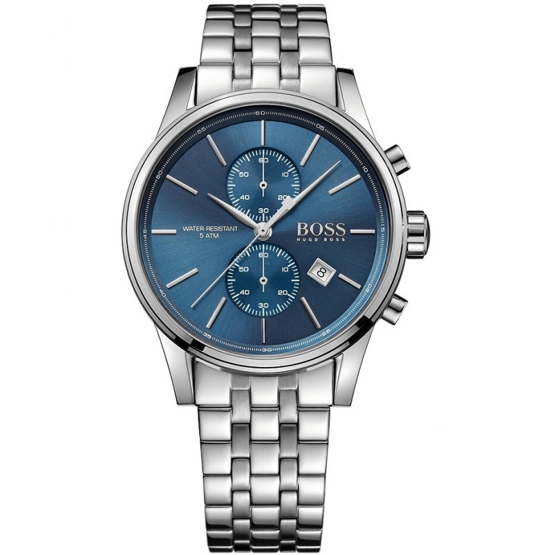 Hugo Boss Jet Chronograph Blue Dial Silver Steel Strap Watch for Men - 1513384