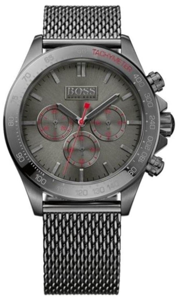 Hugo Boss Ikon Chronograph Grey Dial Grey Mesh Bracelet Watch for Men - 1513443