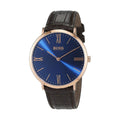 Hugo Boss Classic Jackson Blue Dial Brown Leather Strap Watch for Men - 1513458