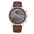 Hugo Boss Navigator Chronograph Grey Dial Brown Leather Strap Watch for Men - 1513496