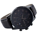 Hugo Boss Navigator Chronograph Black Dial Black Leather Strap Watch for Men - 1513497