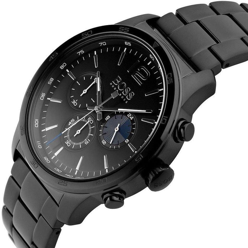 Hugo Boss Professional Chronograph Black Dial Black Steel Strap Watch for Men - 1513528