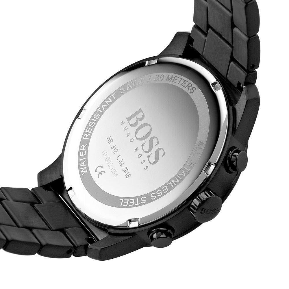 Hugo Boss Professional Chronograph Black Dial Black Steel Strap Watch for Men - 1513528