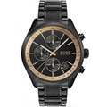 Hugo Boss Grand Prix Chronograph Black Dial Black Steel Strap Watch for Men - 1513578