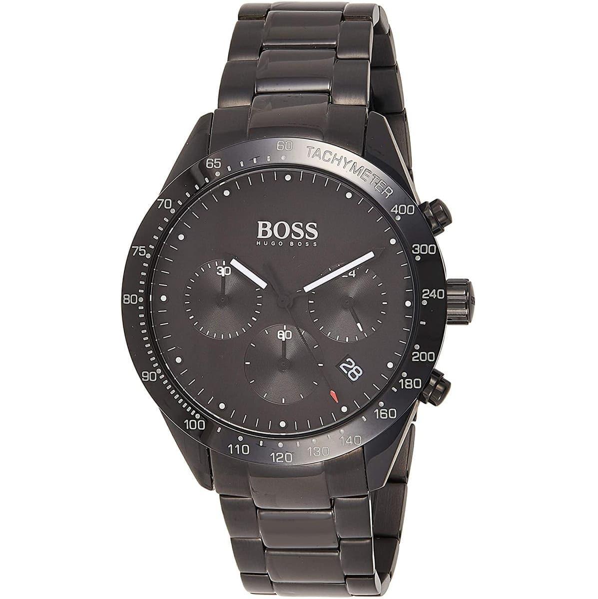 Hugo Boss Talent Chronograph Ceramic Black Dial Black Steel Strap Watch for Men - 1513581