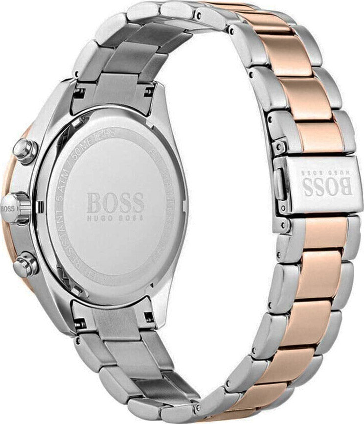 Hugo Boss Talent Chronograph Black Dial Two Tone Steel Strap Watch for Men - 1513584