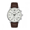 Hugo Boss Attitude White Dial Brown Leather Strap Watch for Men - 1513609