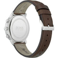 Hugo Boss Attitude White Dial Brown Leather Strap Watch for Men - 1513609