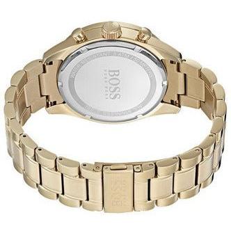 Hugo Boss Trophy Chronograph White Dial Gold Steel Strap Watch for Men - 1513631