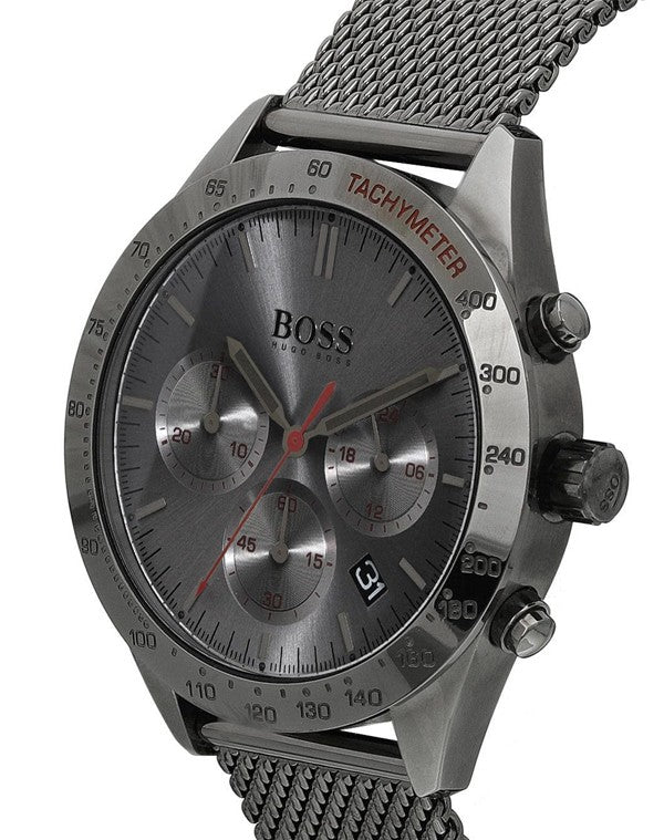 Hugo Boss Talent Gunmetal Dial Mesh Bracelet Watch for Men - 1513637