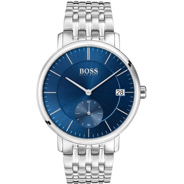 Hugo Boss Corporal Blue Dial Silver Steel Strap Watch for Men - 1513642