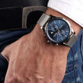 Hugo Boss Jet Chronograph Blue Dial Gunmetal Grey Mesh Bracelet Watch for Men - 1513677