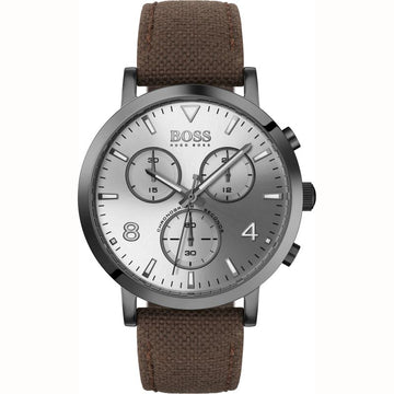 Hugo Boss Spirit White Dial Brown Nylon Strap Watch for Men - 1513690