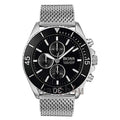 Hugo Boss Ocean Edition Chronograph Black Dial Silver Mesh Bracelet Watch for Men - 1513701