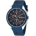 Hugo Boss Velocity Chronograph Black Dial Blue Rubber Strap Watch for Men - 1513717