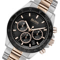 Hugo Boss Here Chronograph Black Dial Two Tone Steel Strap Watch for Men - 1513757