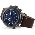 Hugo Boss Nomad Chronograph Blue Dial Brown Leather Strap Watch for Men - 1513773