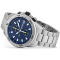 Hugo Boss Vela Diver Chronograph Blue Dial Silver Steel Strap Watch for Men - 1513775