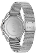 Hugo Boss Associate Black Dial Silver Mesh Bracelet Watch for Men - 1513805