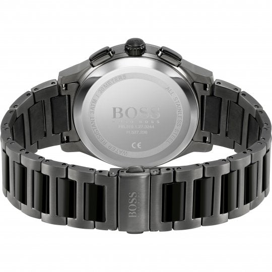 Hugo Boss Peak Black Dial Black Steel Strap Watch for Men - 1513814