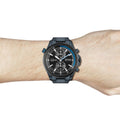 Hugo Boss Globetrotter Chronograph Black Dial Blue Steel Strap Watch for Men - 1513824