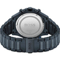 Hugo Boss Globetrotter Chronograph Black Dial Blue Steel Strap Watch for Men - 1513824