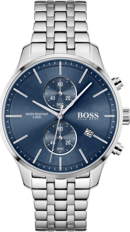 Hugo Boss Jet Chronograph Blue Dial Silver Steel Strap Watch for Men - 1513384