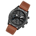 Hugo Boss Pilot Chronograph Black Dial Brown Leather Strap Watch for Men - 1513851