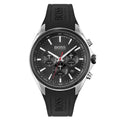 Hugo Boss Distinct Black Dial Black Rubber Strap Watch for Men - 1513855