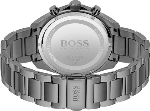 Hugo Boss Distinct Grey Dial Gren Steel Strap Watch for Men - 1513858