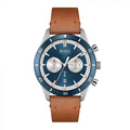 Hugo Boss Santiago Chronograph Blue Dial Brown Leather Strap Watch for Men - 1513860