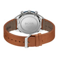 Hugo Boss Santiago Chronograph Blue Dial Brown Leather Strap Watch for Men - 1513860