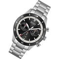 Hugo Boss Santiago Chronograph Black Dial Silver Steel Strap Watch for Men - 1513862