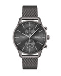 Hugo Boss Associate Black Dial Black Mesh Bracelet Watch for Men - 1513769