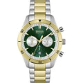 Hugo Boss Santiago Chronograph Green Dial Two Tone Steel Strap Watch for Men - 1513872