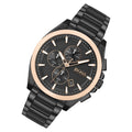 Hugo Boss Grandmaster Chronograph Black Dial Black Steel Strap Watch for Men - 1513885